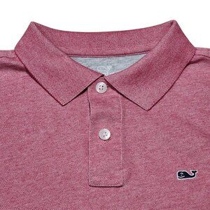 Vineyard Vines Boys Edgartown Polo Shirt XLRed Heather Short Sleeve Cotton Blend